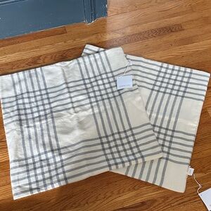 24x24 PAIR Serena & Lily Cream and Gray Pillow Covers - NWT 100% alpaca
